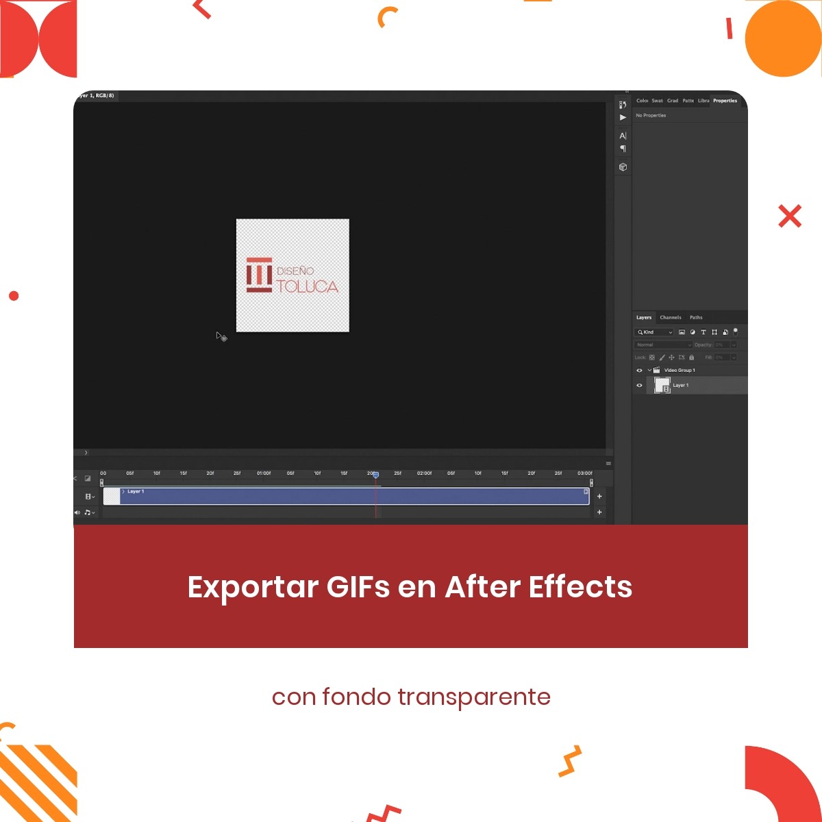 Exporte GIF a After Effects con un fondo transparente